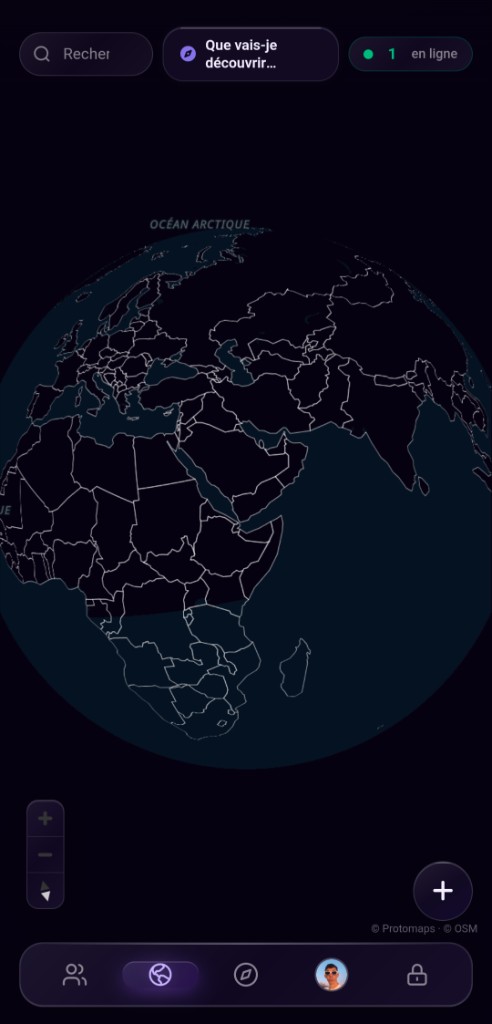 Le globe Vogacio, avec les pays et les publications ancrées